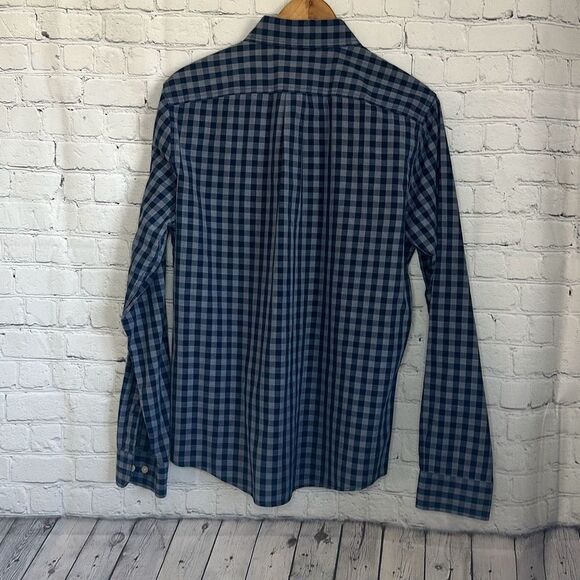 Abercrombie & Fitch Mens Blue Checked Long Sleeve Muscle Shirt size M Medium - Picture 4 of 5